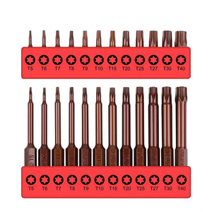 Screwdrivers & Nutdrivers 24Pc Torx Bit Set Star Head Screwdriver Long Security Temper Proof T5 T40