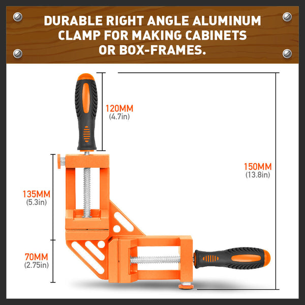 Clamps & Vices 90 Degree Corner Clamp Welding Vice Woodworking Alloy Body With Quick Release