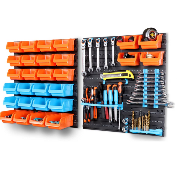 Other Tool Storage 43Pc Bins Wall Mounted Parts Storage Rack Tools Holder Organiser 2 Peg Borads