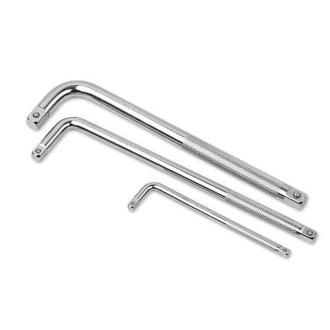 Socket Wrenches L Shape Socket Extension Bar 1/4" 3/8" 1/2" Drive Wrench Breaker Cr V Anti Slip Set Of Each Size