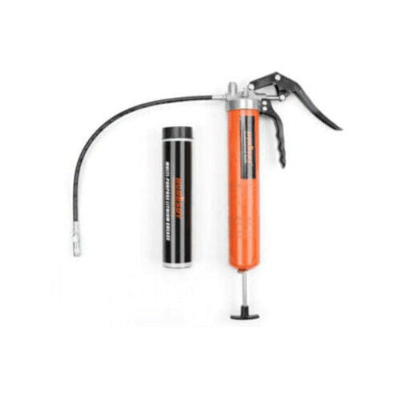 Grease Guns 18'' Manual Pistol Grip Grease Gun Flow Pressure 4500Psi Flexi Hose & Coupler