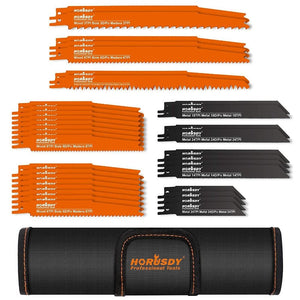 34-Piece Reciprocating Saw Blade Set Wood And Metal Cutting Blades With Storage Pouch