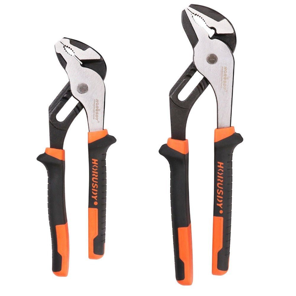 Pliers 2Pc Groove Joint 8 & 10 Inch Multi Grip Non Slip Heavy Duty Pipe Wrench