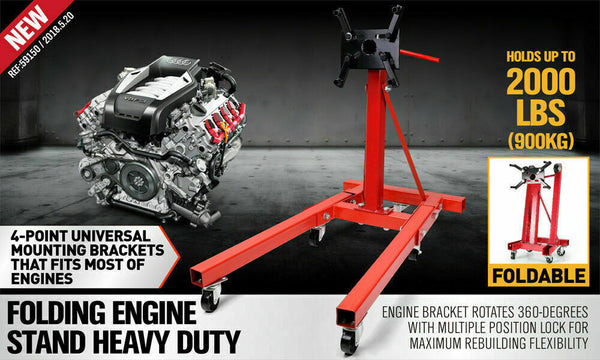 Engine Hoists Heavy Duty Engine Stand Workshop Car Auto Folding Crane Hoist 900Kg Loading