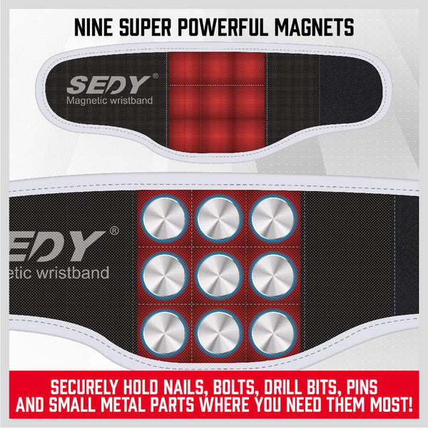 4Pc Magnetic Parts Holder Set Wrist Band Bowl Tray Screws Nuts Storage
