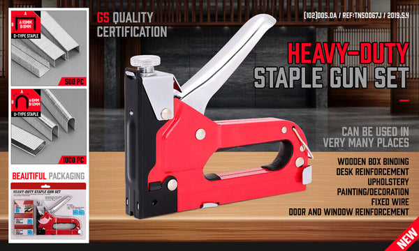 Nail & Staple Guns Heavy Duty Staple Gun Set 2In1 Stapler 1500Pc Staples Tacker Hand Fastener Tool