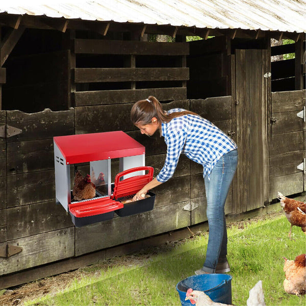 Poultry Cages Vaka Chicken Hen Coop Hutch 2 Hole Inside Outside Roll Away Lay Egg Nesting Box