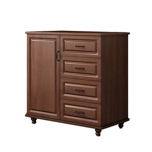 Dressers & Chests of Drawers 4 Chest Of Drawers Storage Cabinet Tower Dresser Tallboy With Door Brown