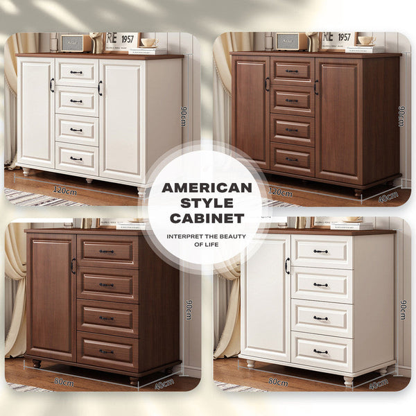 Dressers & Chests of Drawers 4 Chest Of Drawers Storage Cabinet Tower Dresser Tallboy With Door Brown