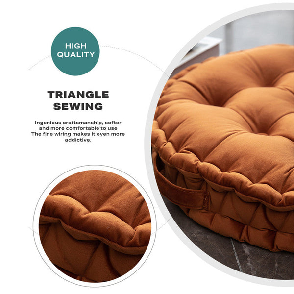 Cushions & Decorative Pillows Luxury Round Pouf Tatami Cushion Meditation Floor Mat With Handle