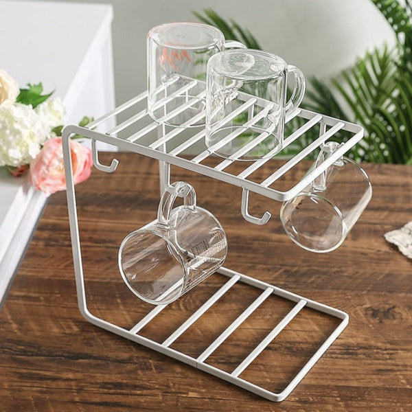 Racks & Holders Cup Mug Holder Plate Rack Stand White