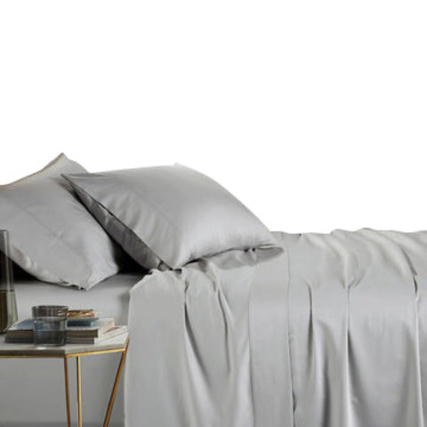 Sheets 1000Tc Bamboo Cotton Sheet Set King Single Silver