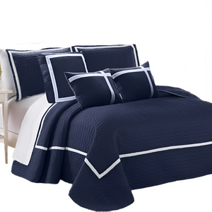 Comforter Sets Queen 6 Piece Two Tone Embossed Comforter Set Queen Navy