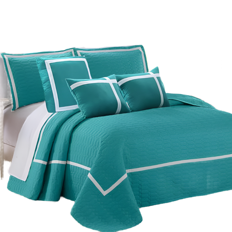 King Comforter Sets 6 Piece Two Tone Embossed Comforter Set King Teal