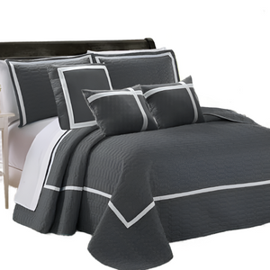 Comforter Sets Queen 6 Piece Two Tone Embossed Comforter Set Queen Charcoal