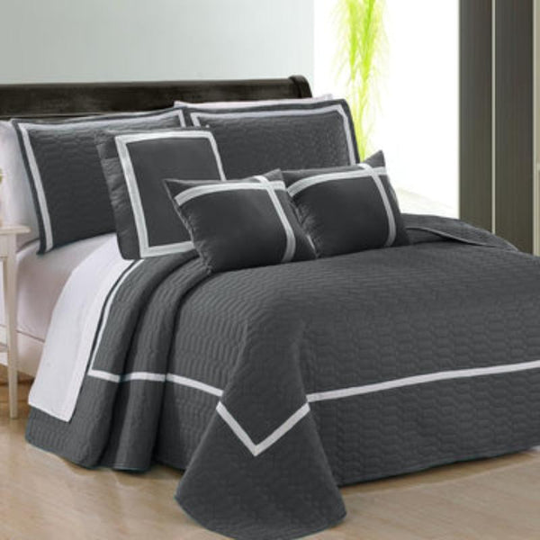 Comforter Sets Queen 6 Piece Two Tone Embossed Comforter Set Queen Charcoal