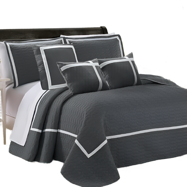 Comforter Sets Queen 6 Piece Two Tone Embossed Comforter Set Queen Charcoal