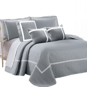 King Comforter Sets 6 Piece Two Tone Embossed Comforter Set King Silver