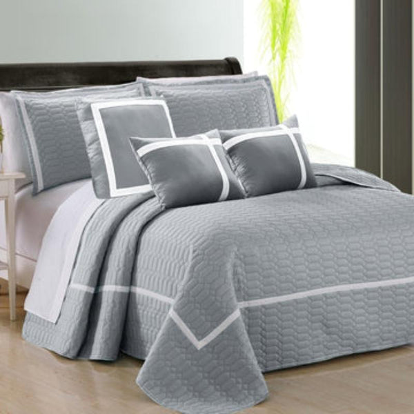 King Comforter Sets 6 Piece Two Tone Embossed Comforter Set King Silver