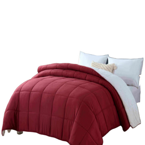 King Comforter Sets King Size Reversible Plush Soft Sherpa Comforter Quilt Red