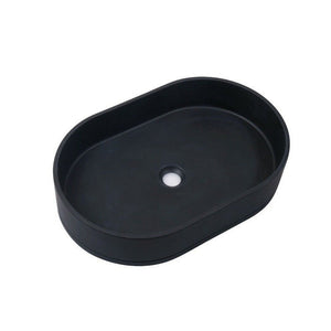 Bathroom Sinks Mito Ultra Modern Concrete Cement Wash Basin Counter Top Matte Black Oval