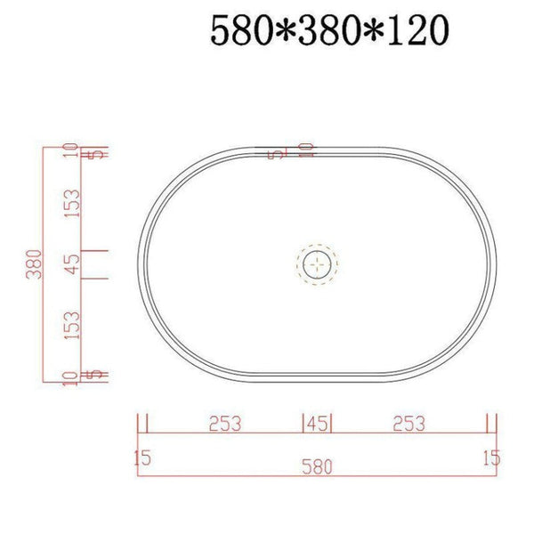 Bathroom Sinks Mito Ultra Modern Concrete Cement Wash Basin Counter Top Matte Dark Gray Oval