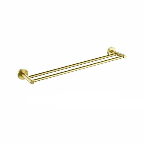 Towel Racks Luxurious Brushed Gold Stainless Steel 304 Towel Rack Rail Double Bar 600Mm