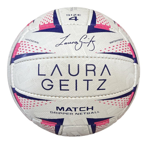 Netball Laura Geitz Match Gripper Hand Sewn Waterproof Official Size 4