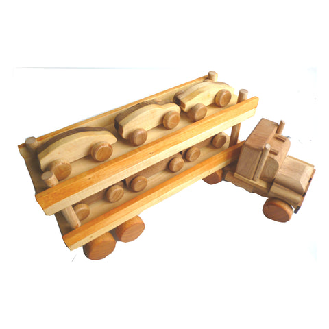 Wooden Toy Vehicles Car Transport Truck