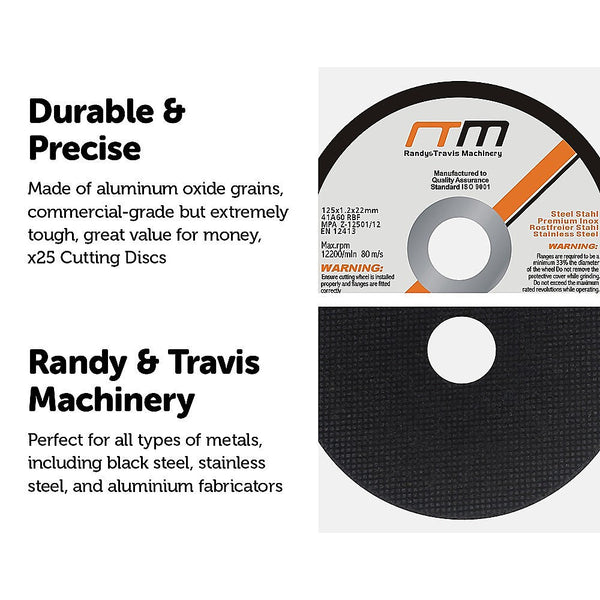 Randy & Travis Machinery 125Mm 5" Cutting Disc Wheel For Angle Grinder X25