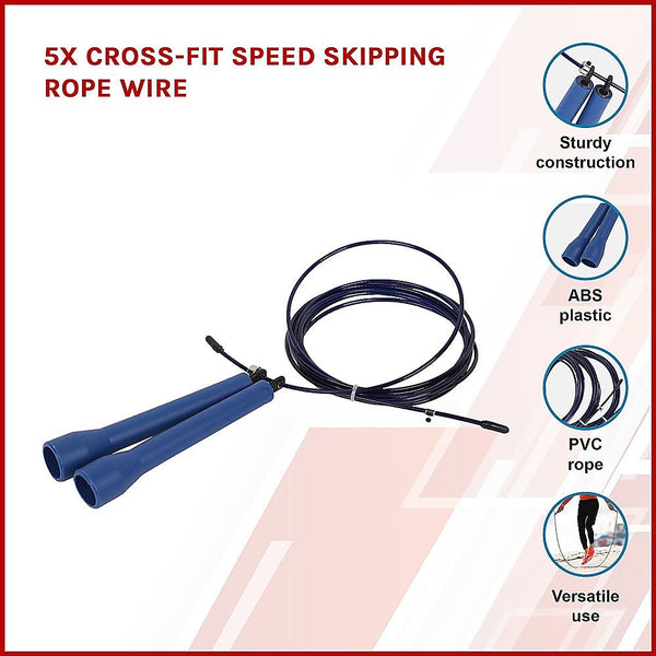 5X Cross-Fit Speed Skipping Rope Wire