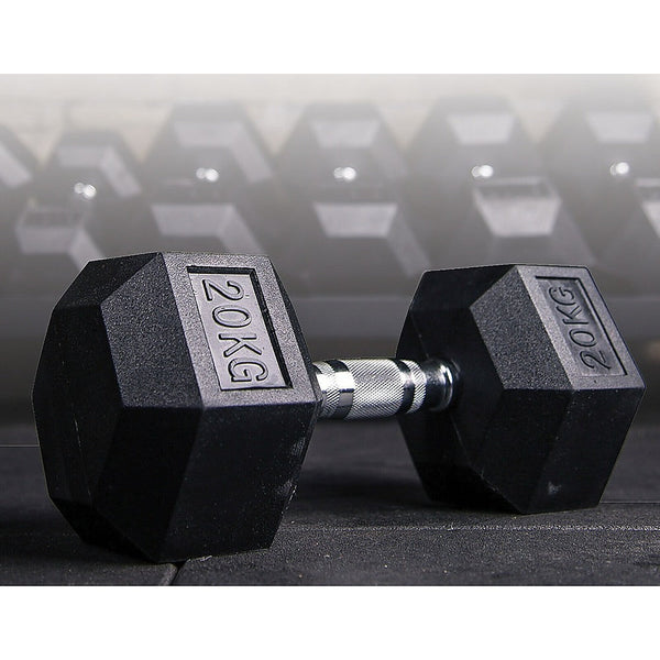 20Kg Commercial Rubber Hex Dumbbell Gym Weight