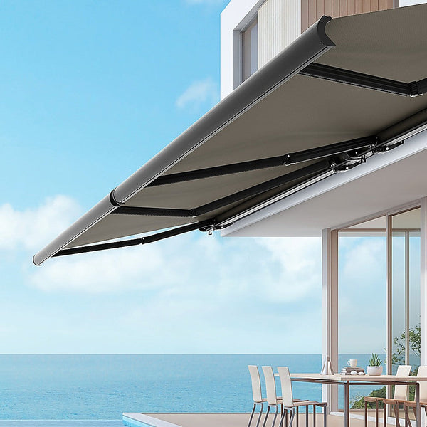 Awning & Canopy Parts 4.0M X 3.0M Retractable Folding Arm Awning Heavy Duty Full Cassette Motorised