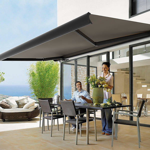 Awning & Canopy Parts 4.0M X 3.0M Retractable Folding Arm Awning Heavy Duty Full Cassette Motorised