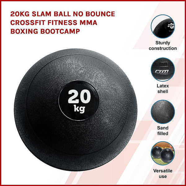 Slam Balls 20Kg Slam Ball No Bounce Crossfit Fitness Mma Boxing Bootcamp