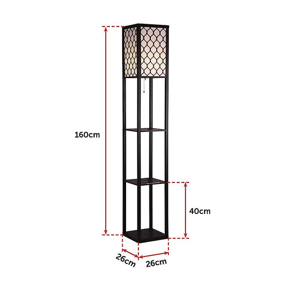 Shelf Floor Lamp - Shade Diffused Light Source With Open-Box Shelves