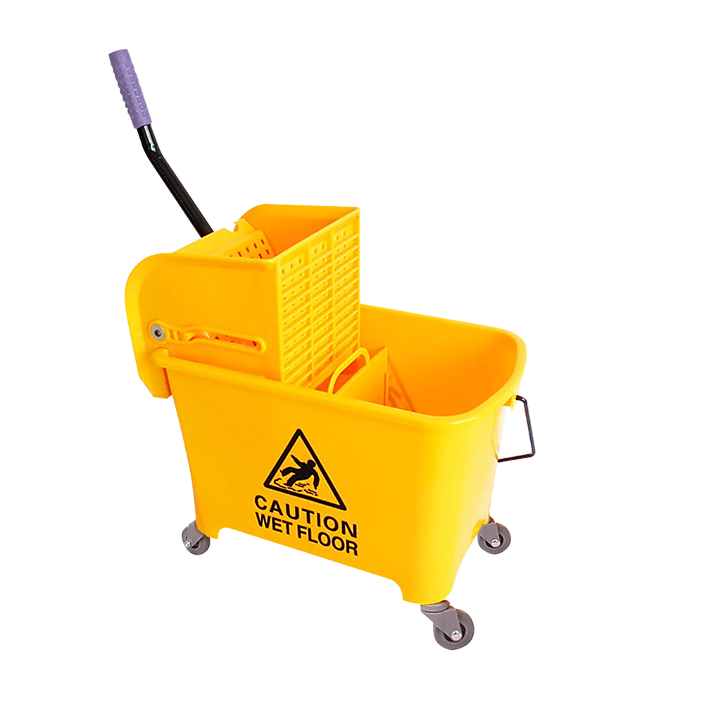 Mop & Broom Accessories 20L Deluxe Mop Wringer Bucket Side Press Janitor Commercial Cleaning