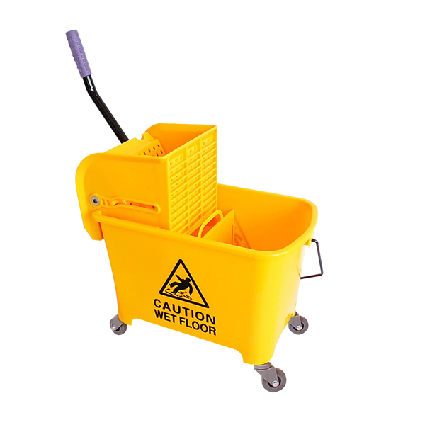 Mop & Broom Accessories 20L Deluxe Mop Wringer Bucket Side Press Janitor Commercial Cleaning