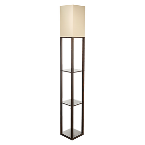 Shelf Floor Lamp - Shade Diffused Light Source With Open-Box Shelves