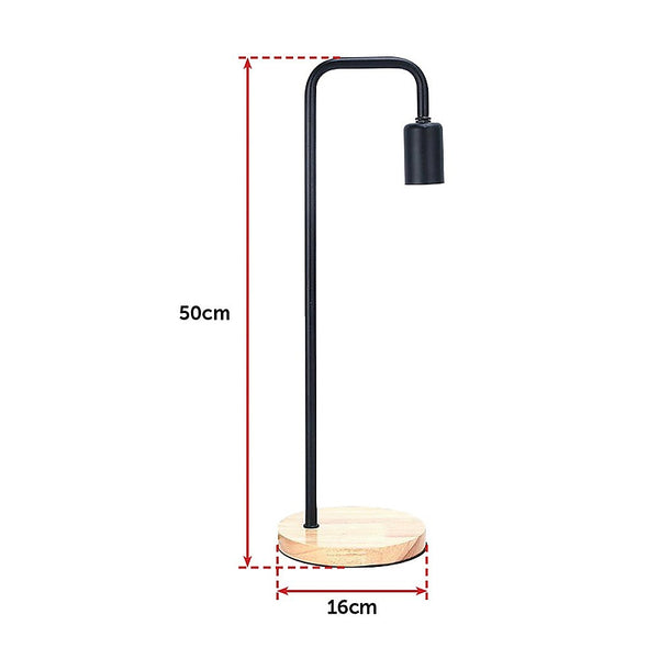 Lamps Modern Table Lamp Desk Light Timber Base Bedside Bedroom Black