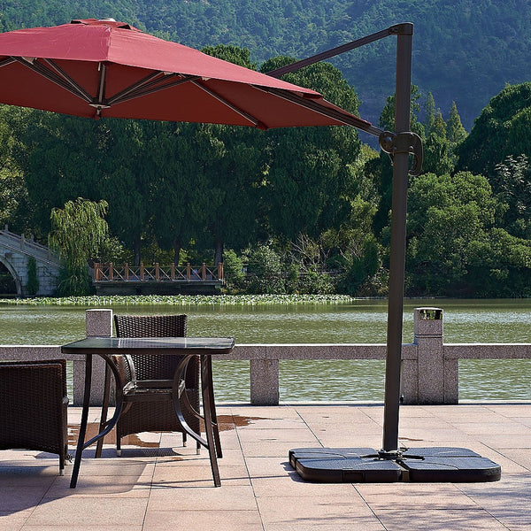 Umbrella Accessories Outdoor Patio 4 Piece Cantilever Offset 3M Umbrella Base Stand Weight Water Sand