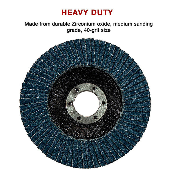 50X Pack Premium Zirconia Flap Disc Sanding Grinding 115Mm 4.5" 40 Grit