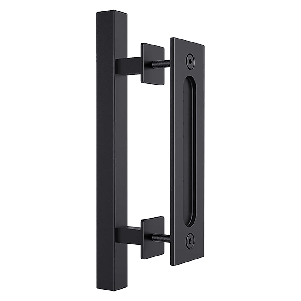 Door Knobs 12" Square Pull And Flush Door Handle Set Black Barn Hardware