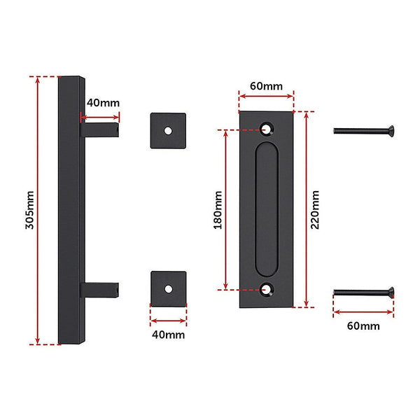 Door Knobs 12" Square Pull And Flush Door Handle Set Black Barn Hardware