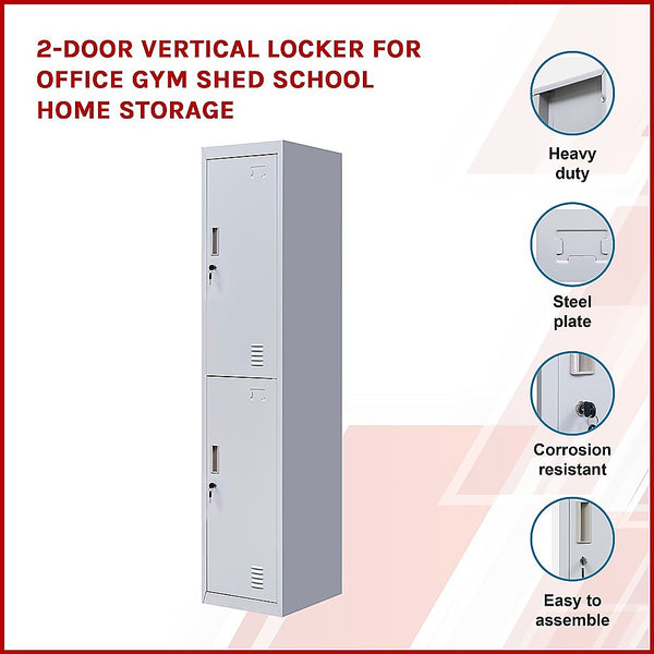 Cabinets & Cupboards 2 Door Vertical Locker For Office Gym Shed School Home Storage