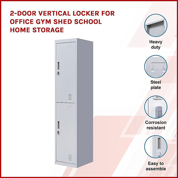 Cabinets & Cupboards 2 Door Vertical Locker For Office Gym Shed School Home Storage