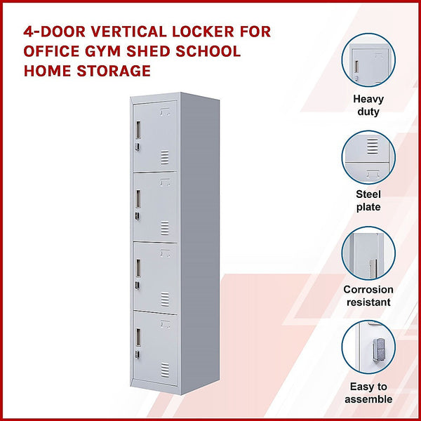 Cabinets & Cupboards 4 Door Vertical Locker For Office Gym Shed School Home Storage