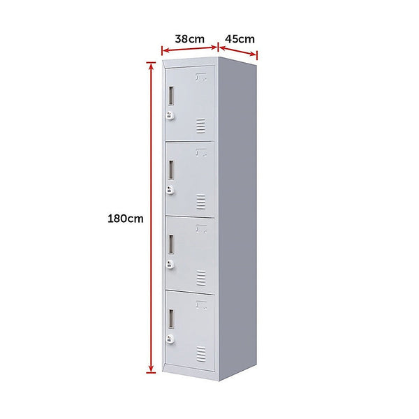 Cabinets & Cupboards 4 Door Vertical Locker For Office Gym Shed School Home Storage