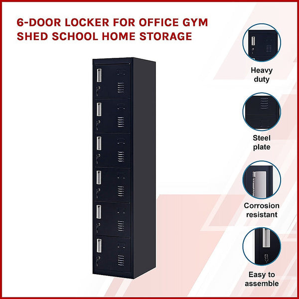 Cabinets & Cupboards 6 Door Locker For Office Gym Shed School Home Storage