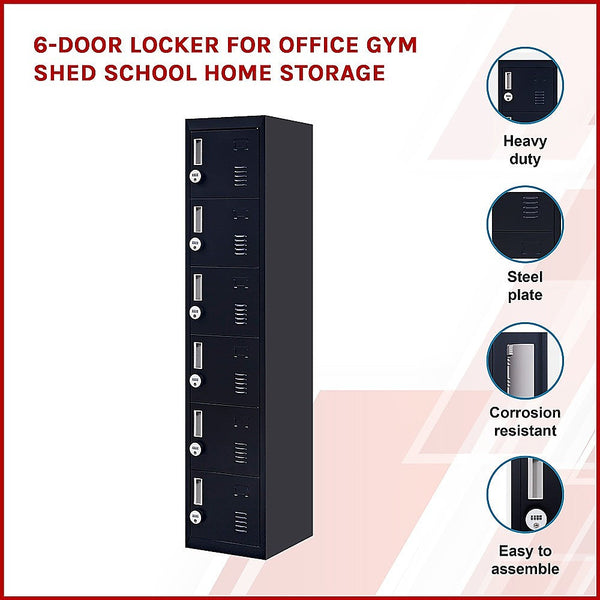 Cabinets & Cupboards 6 Door Locker For Office Gym Shed School Home Storage